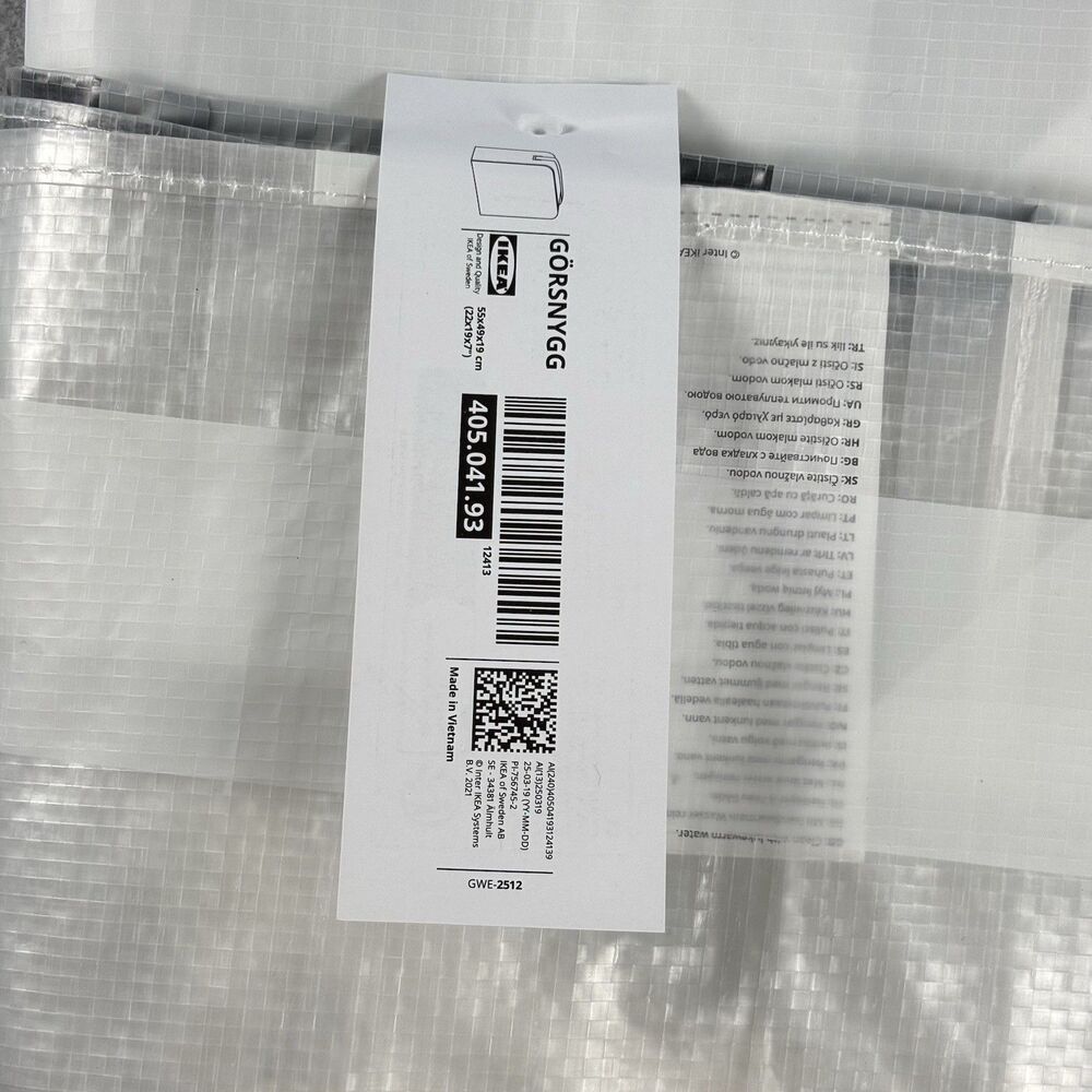 IKEA GÖRSNYGG Storage Moving Bags 22" White Gray Stripe w/ Straps Lot of 3 NWT - Picture 3 of 7